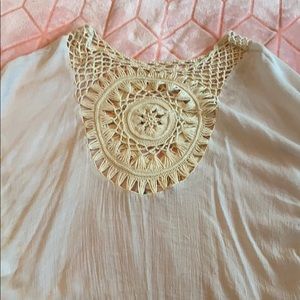 Cream poncho top